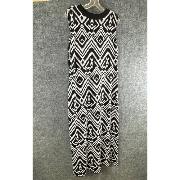 EN FOCUS  woman’s size 16 W 95% polyester 100% spandex, Black and white Maxi dre - Picture 2 of 16
